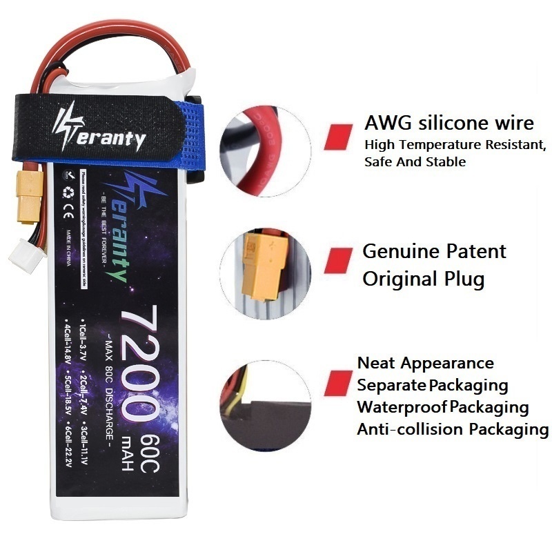 Upgrade 2S 7.4V 7200mAh 60C 6S - Drone Battery 6S ulasan dan harga