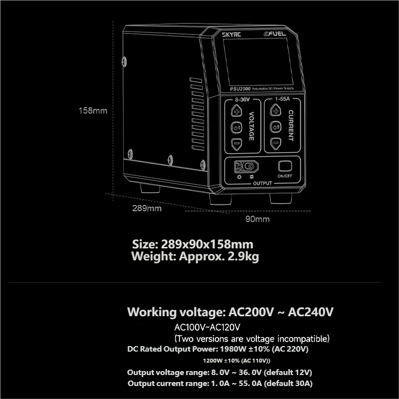 SKYRC PSU2000 1980W Adjustable - Drone Battery Charger ulasan dan harga