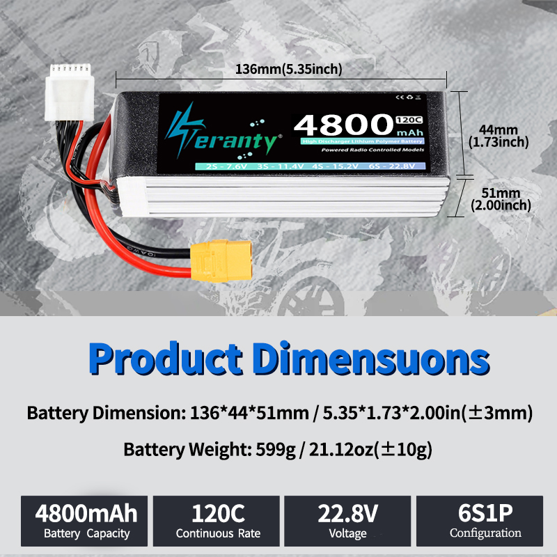TERANTY 6S 4800mAh Lipo Batter - Drone Battery 6S ulasan dan harga