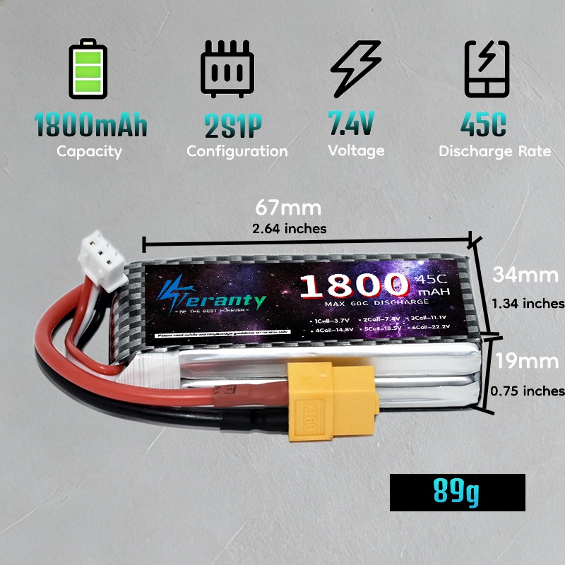 TERANTY 2S 3S 4S 1800mAh Lipo  - Drone Battery 3S ulasan dan harga
