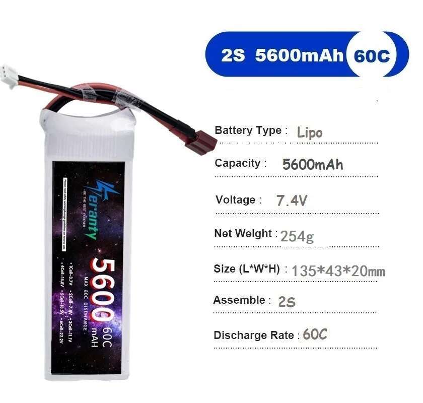 TERANTY 5600MAH 60C 2S 3S 4S 6 - Drone Battery 4S ulasan dan harga