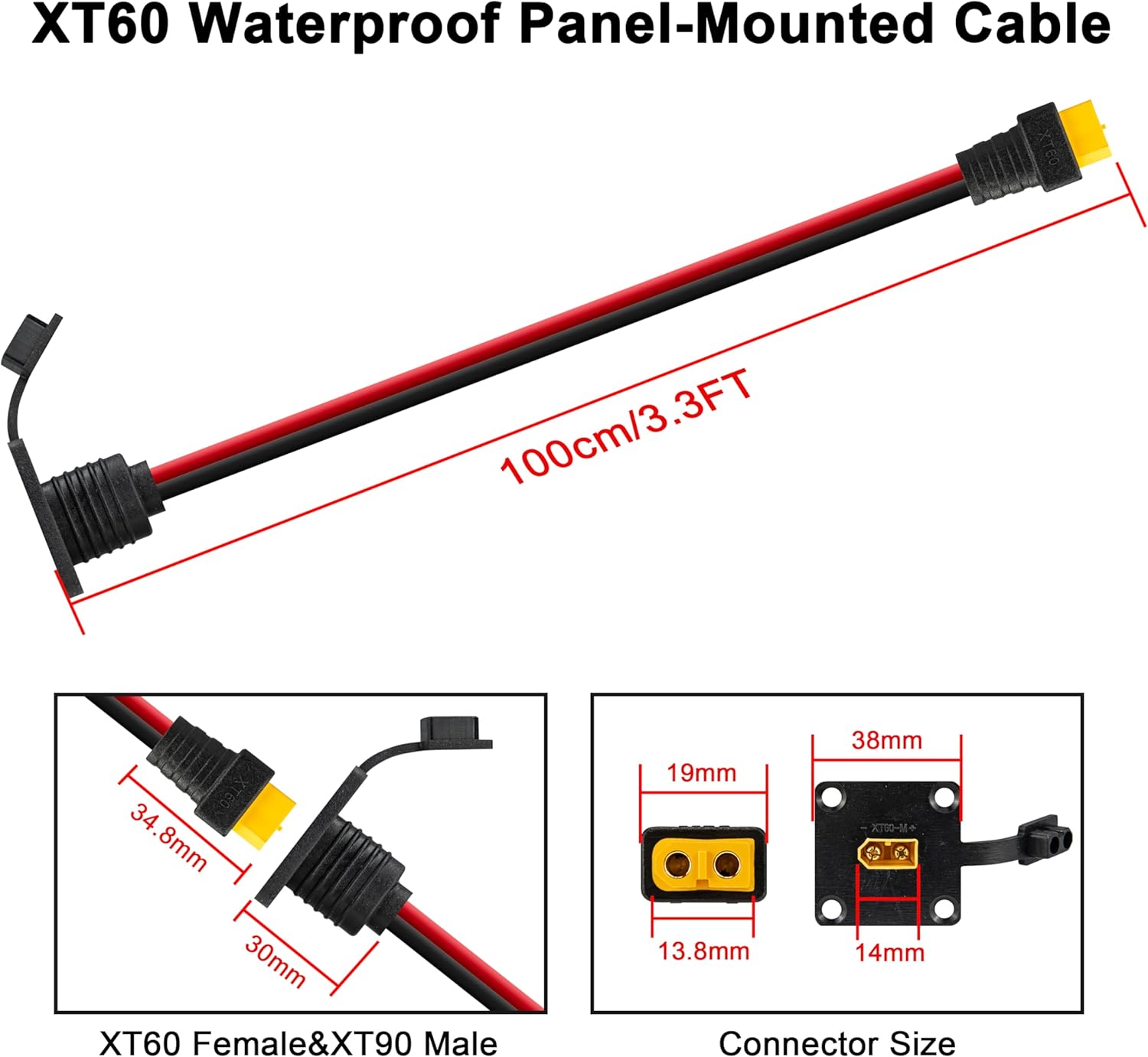 JMUYTOP 3FT 12AWG XT60 Panel M - Drone Battery Connector ulasan dan harga