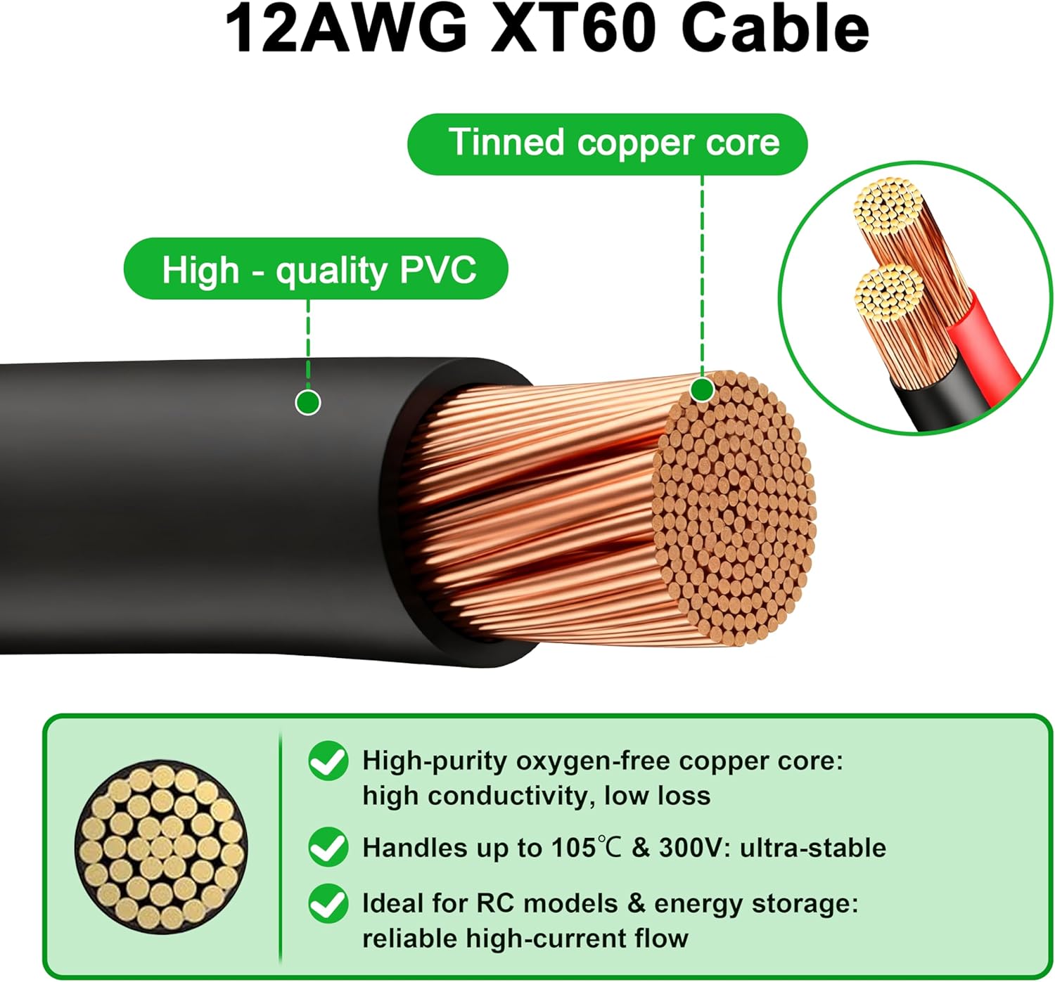 JMUYTOP 3FT 12AWG XT60 Panel M - Drone Battery Connector ulasan dan harga