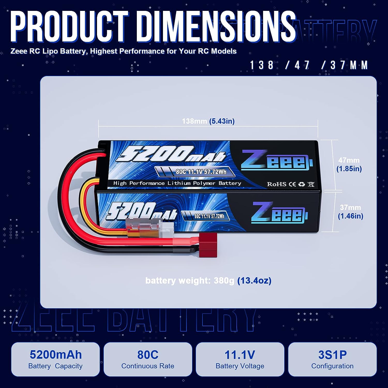 1/2pcs Zeee 3S 5200mAh Lipo Ba - Drone Battery Alarm ulasan dan harga