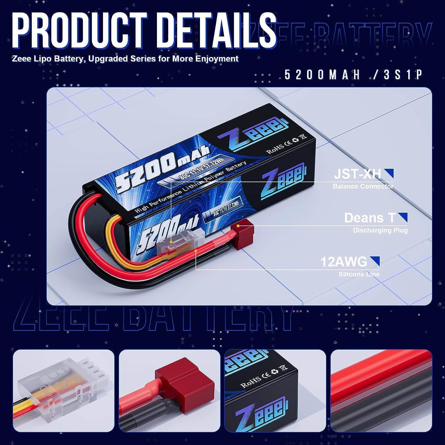 1/2pcs Zeee 3S 5200mAh Lipo Ba - Drone Battery Alarm ulasan dan harga