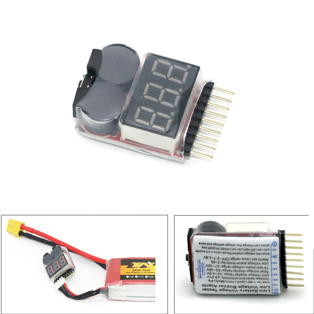 Lipo Battery Voltage Tester vo - Drone Battery Alarm ulasan dan harga