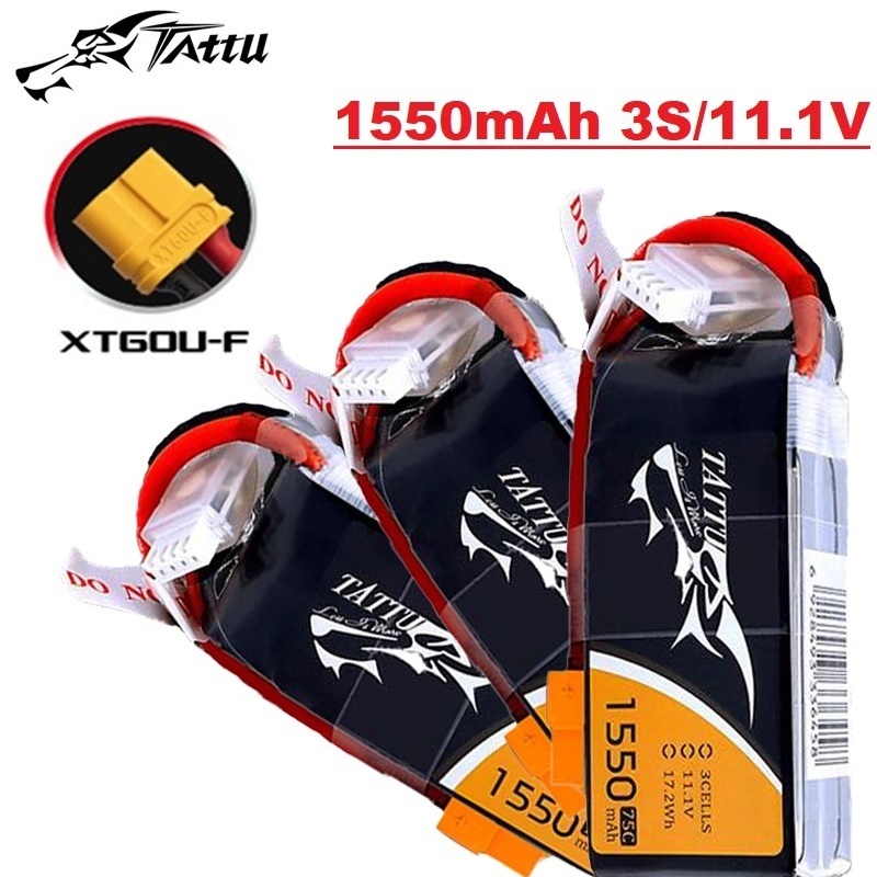 TATTU 3S 11.1V 1550mAh 75C LiP - Drone Battery 3S ulasan dan harga